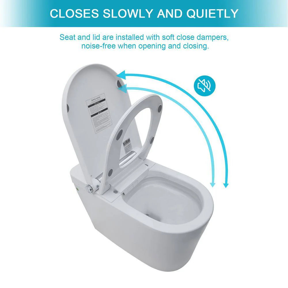 Dimakai Elongated Heated Seat Bidet Toilet with Foot Sensor Flush - Image 5