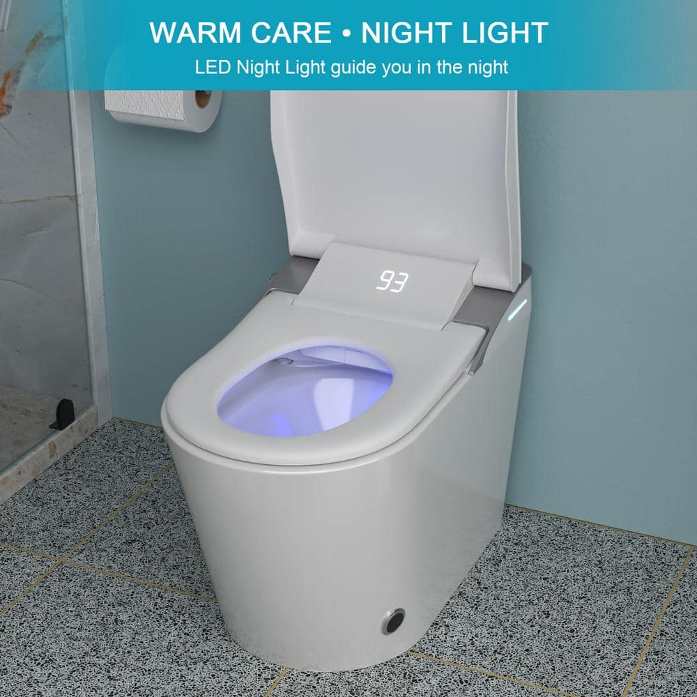Dimakai Elongated Heated Seat Bidet Toilet with Foot Sensor Flush and LED Display - Image 10