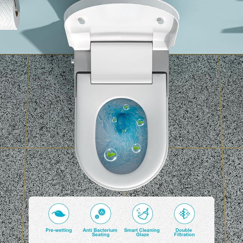 Dimakai Elongated Heated Seat Bidet Toilet with Foot Sensor Flush and LED Display - Image 8
