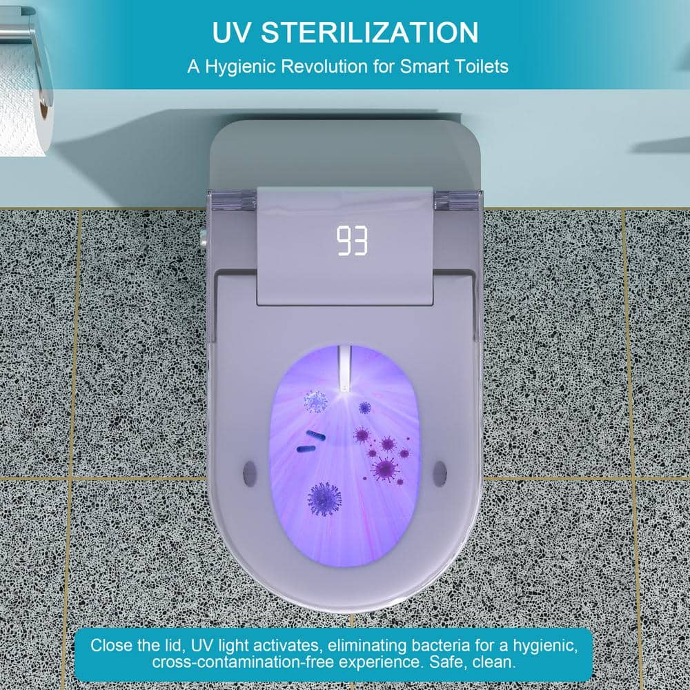 Dimakai Elongated Heated Seat Bidet Toilet with Foot Sensor Flush and LED Display - Image 9