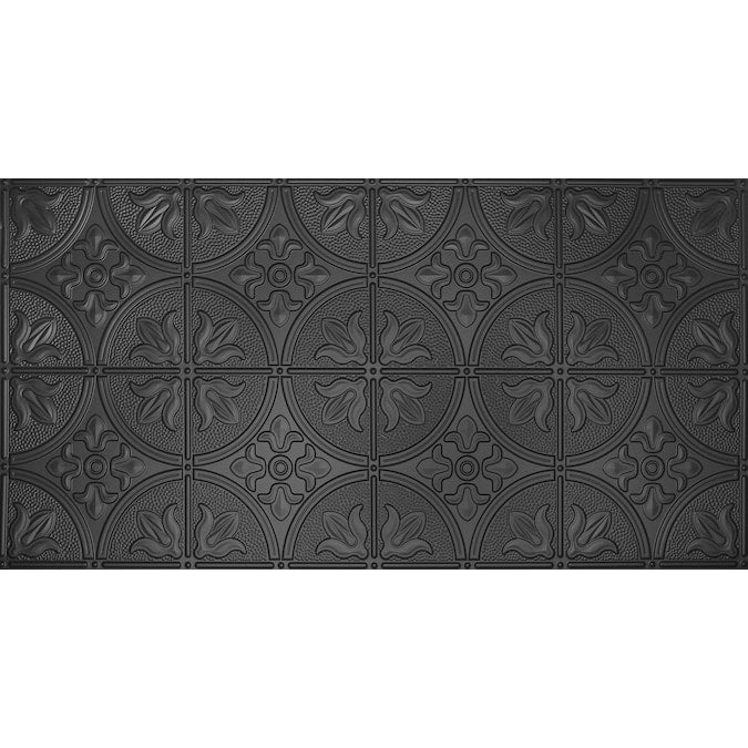 Dimensions 4-ft x 2-ft Black Polystyrene Surface-mount Ceiling Tile (1-Pack, 8-sq ft / Case)