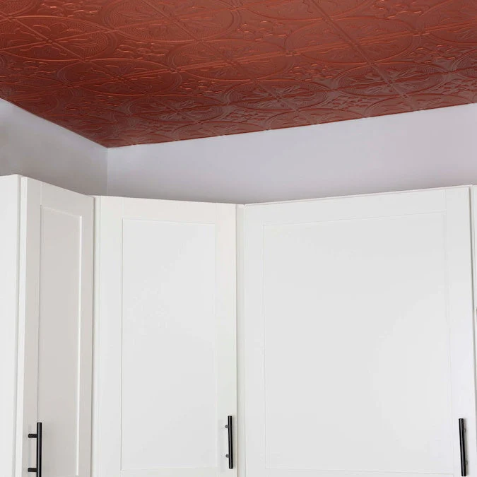Dimensions 4-ft x 2-ft Copper Polystyrene Surface-mount Ceiling Tile (1-Pack, 8-sq ft / Case) - Image 3