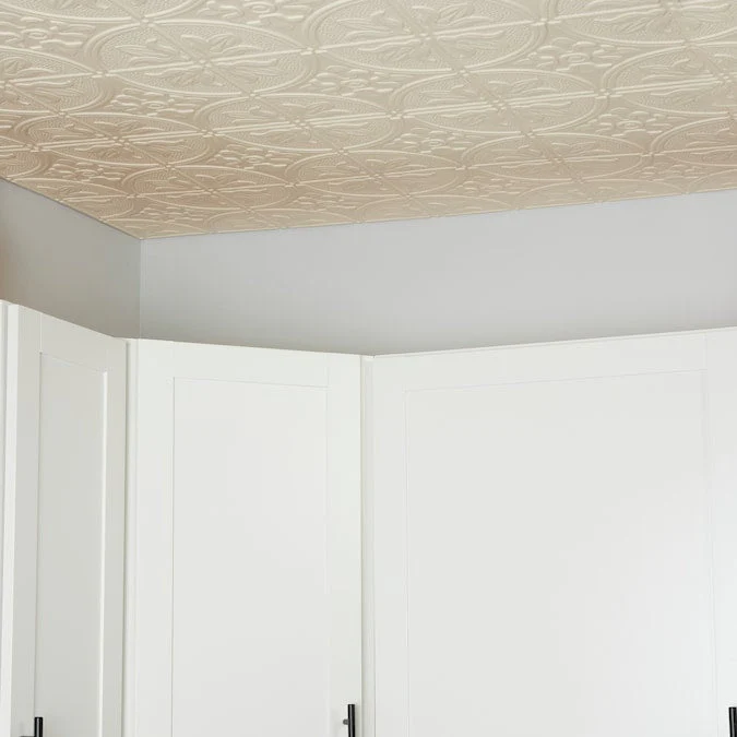 Dimensions 4-ft x 2-ft Creme Polystyrene Surface-mount Ceiling Plank (1-Pack, 8-sq ft / Case) - Image 6