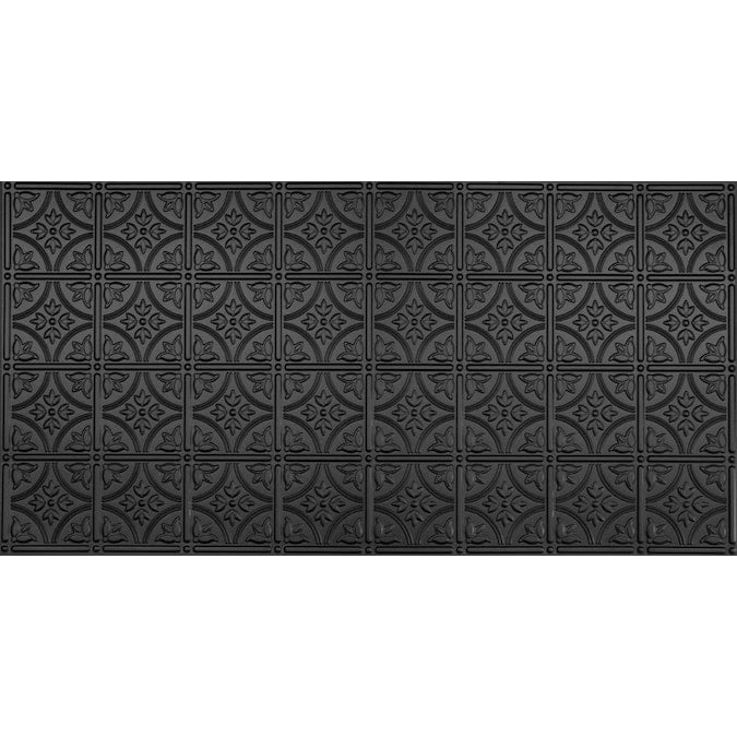 Dimensions 4-ft x 2-ft Matte Black Polystyrene Surface-mount Ceiling Tile (1-Pack, 8-sq ft / Case)