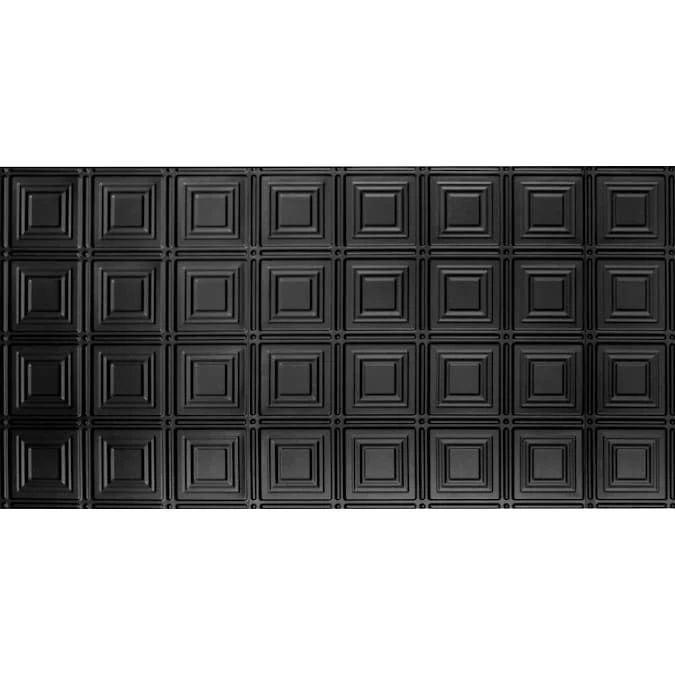 Dimensions 4-ft x 2-ft Matte Black Polystyrene Surface-mount Ceiling Tile (1-Pack, 8-sq ft / Case)