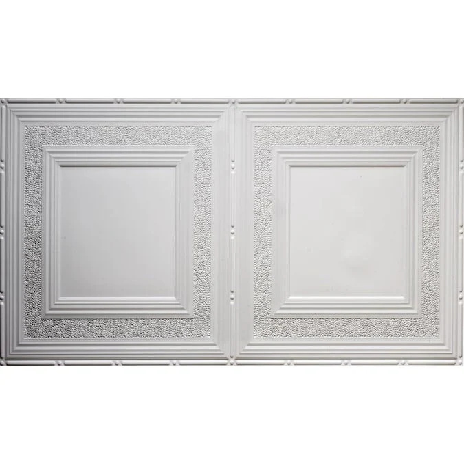 Dimensions 4-ft x 2-ft Matte White Polystyrene Surface-mount Ceiling Tile (1-Pack, 8-sq ft / Case)