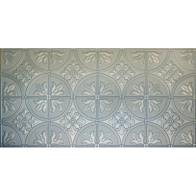 Dimensions 4-ft x 2-ft Nickel Polystyrene Surface-mount Ceiling Tile (1-Pack, 8-sq ft / Case)