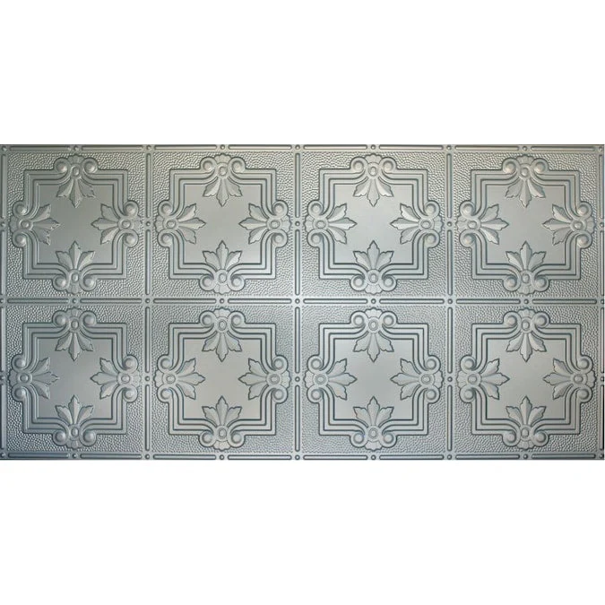 Dimensions 4-ft x 2-ft Nickel Polystyrene Surface-mount Ceiling Tile (1-Pack, 8-sq ft / Case)