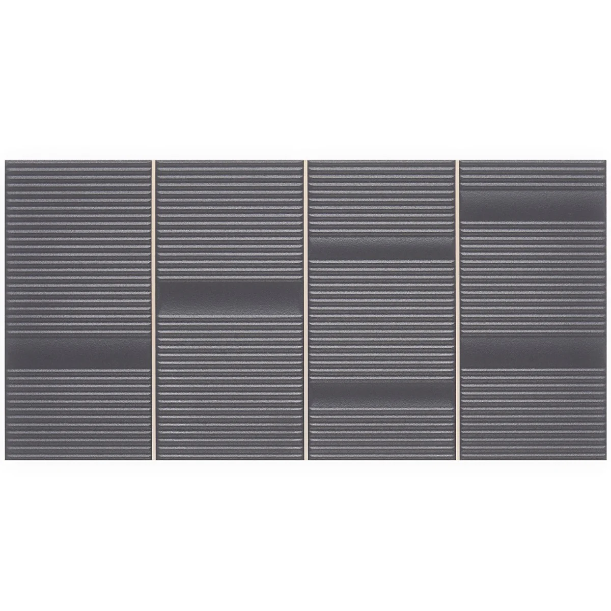 Division Antracite Black 8x16 Fluted Matte Ceramic Wall Tile - Image 3