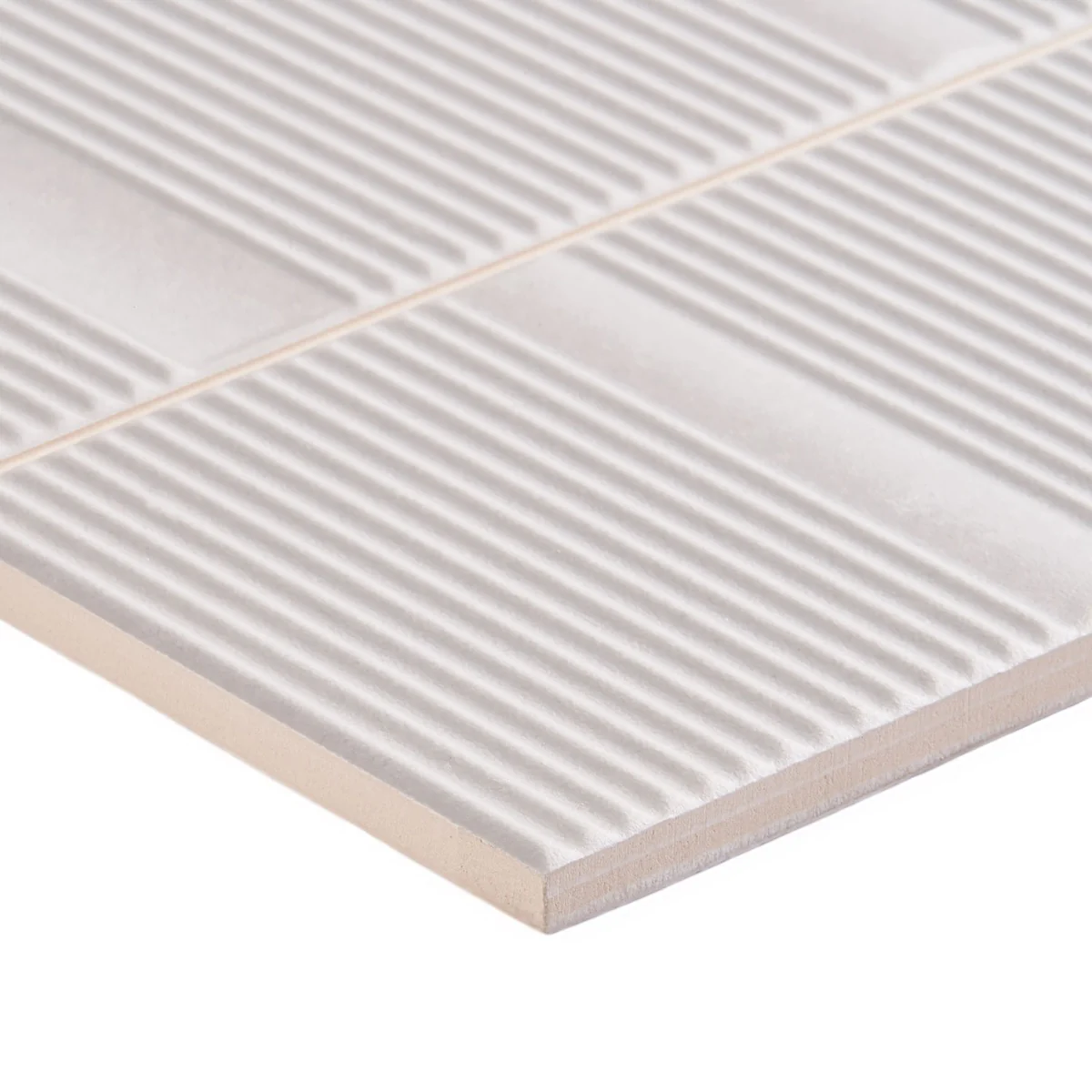 Division Silver 8x16 Fluted Matte Ceramic Wall Tile by Lux Tile - Image 4