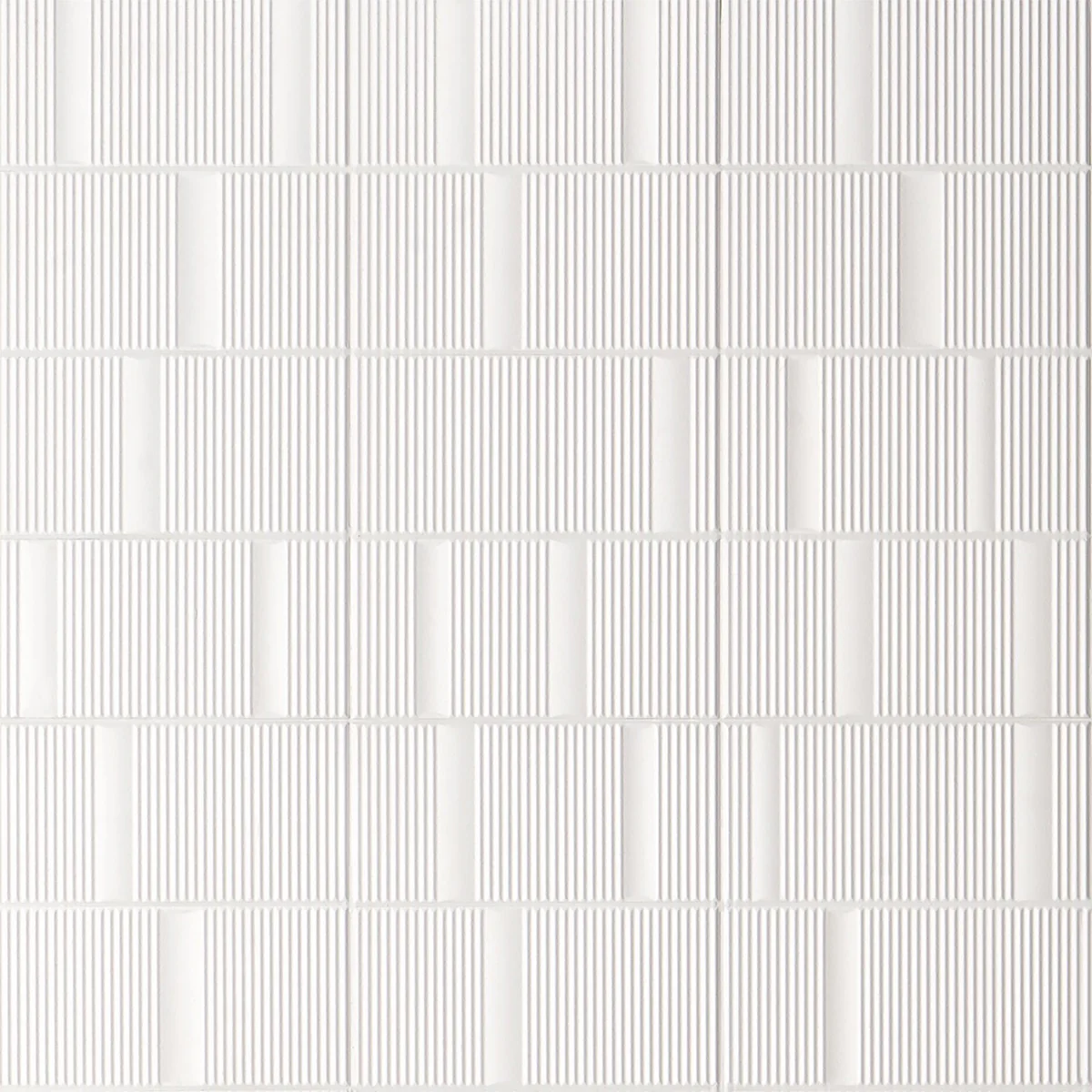 Division White 8x16 Fluted Matte Ceramic Wall Tile by Lux Tile - Image 6