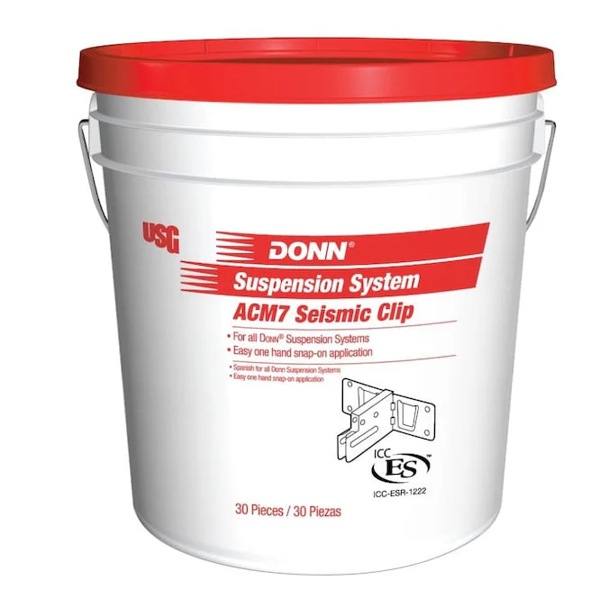 DONN Brand Metal Clip for Ceiling Tile Support, Commercial/Residential, Chrome Finish, 7.65-in x 7.65-in, Pack of 30