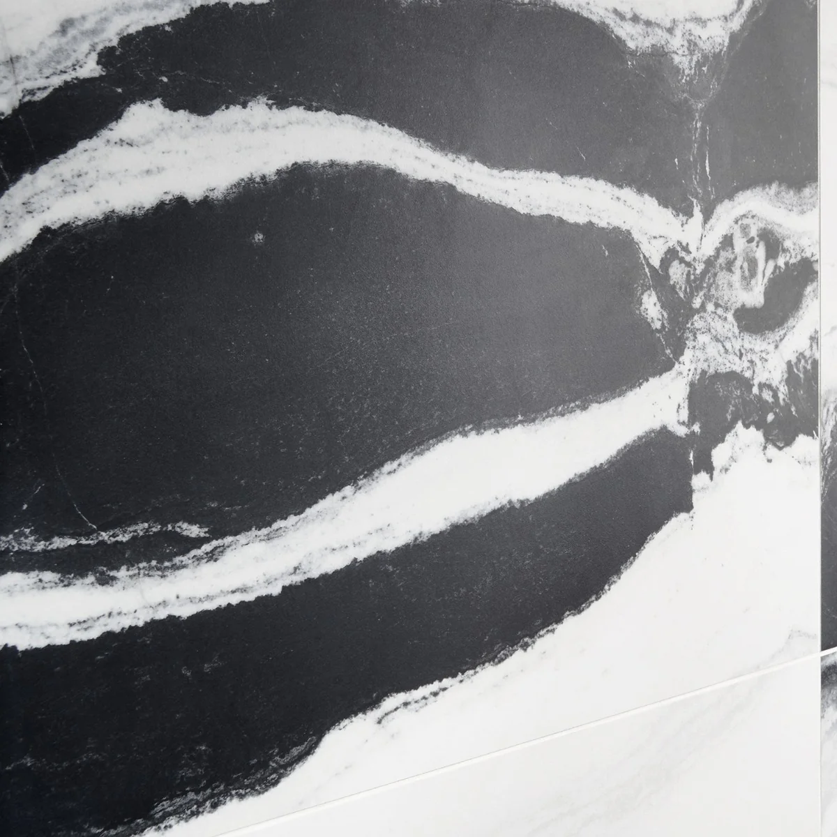 Drama Waves Black & White 24x24 Matte Porcelain Tile by Lux Tile - Image 4