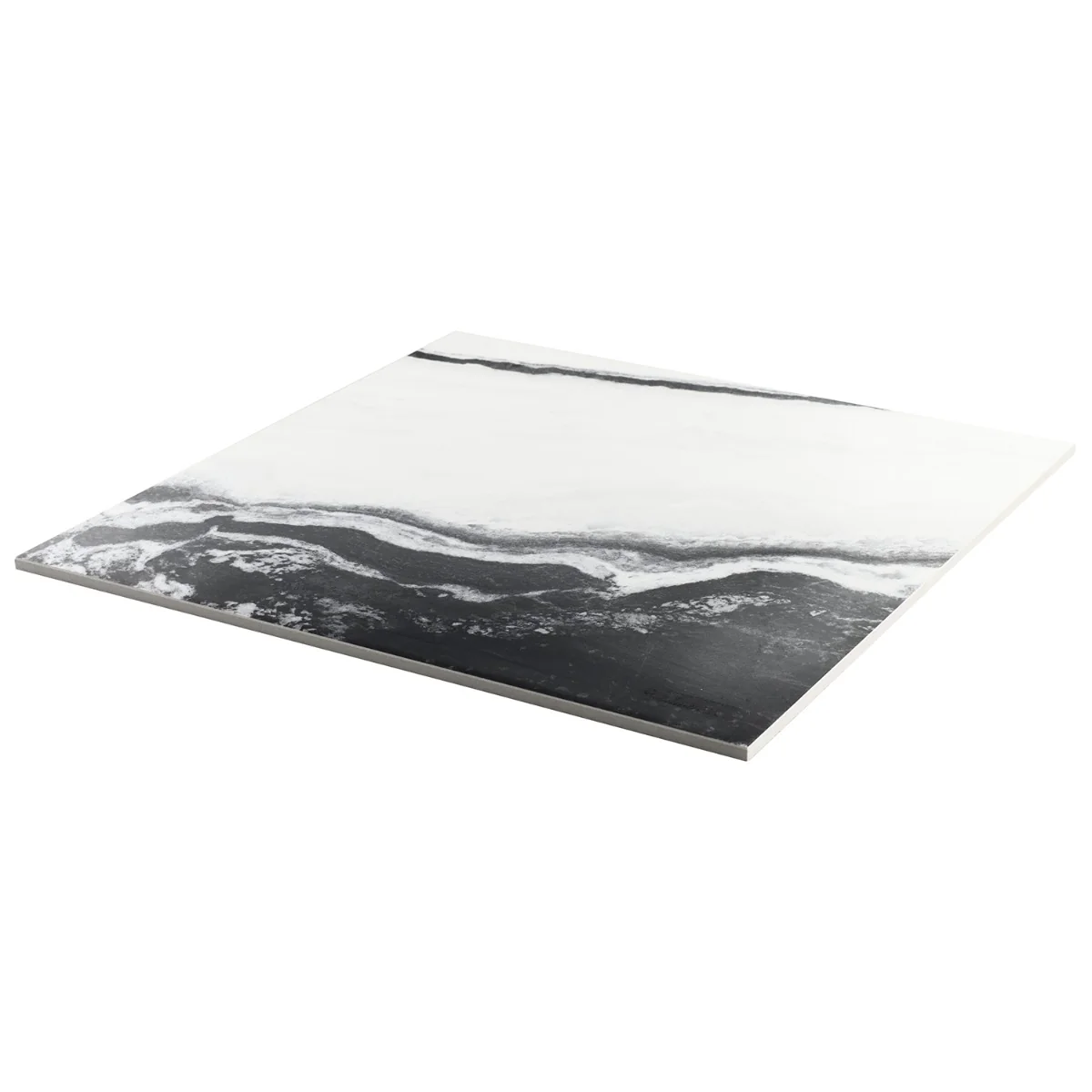 Drama Waves Black & White 24x24 Matte Porcelain Tile by Lux Tile - Image 5