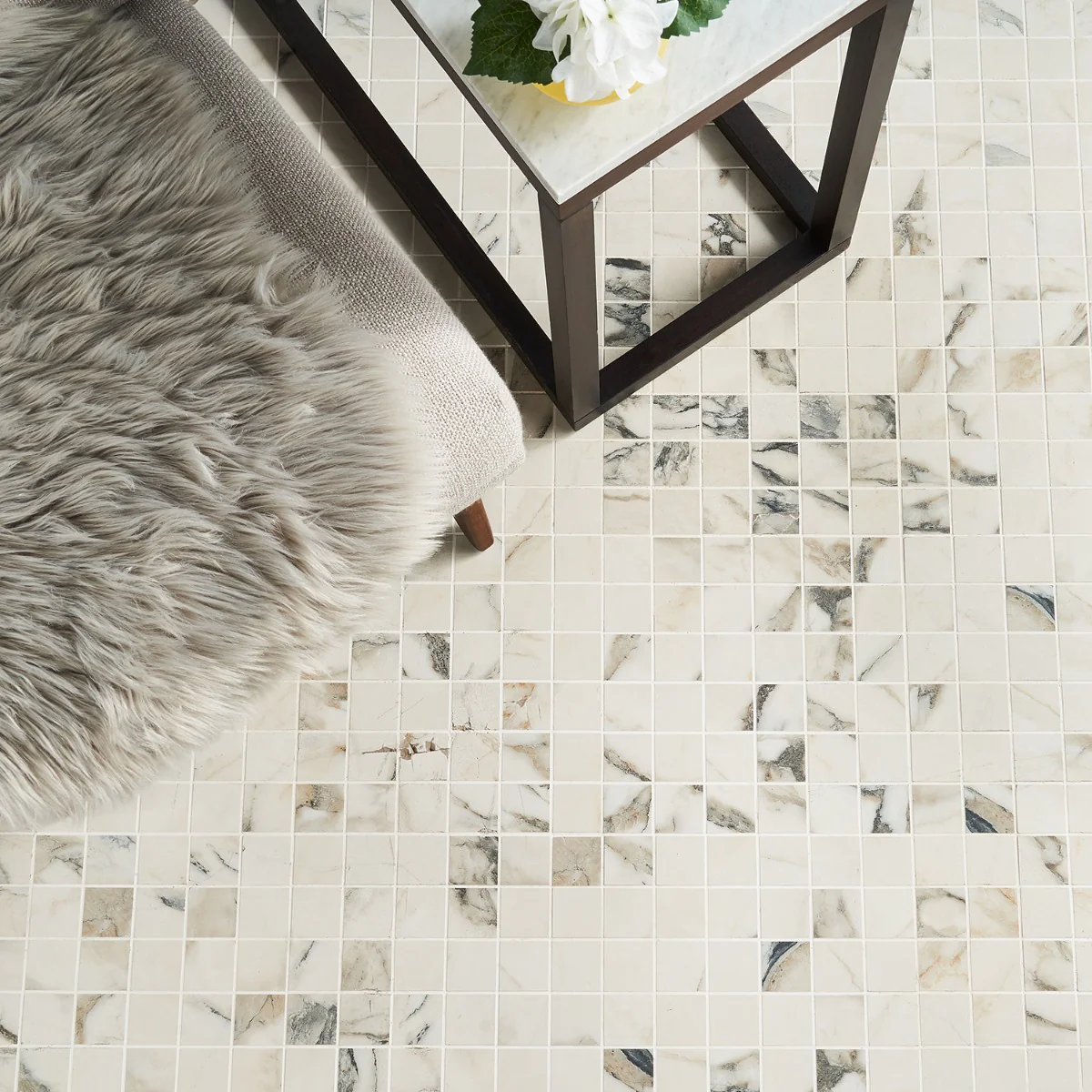 DreamStone Calacatta Rustico 2x2 Matte Porcelain Mosaic Tile - Image 7