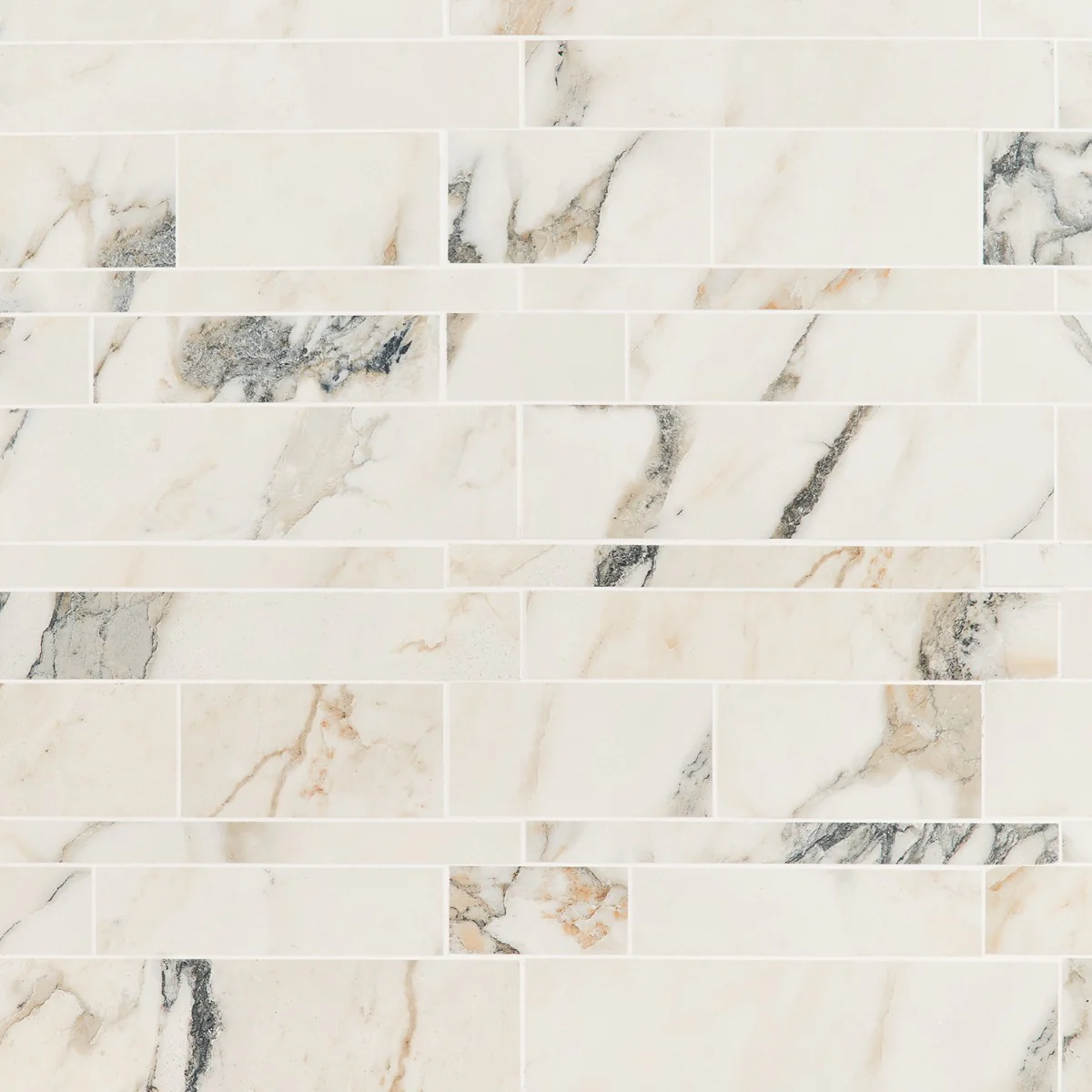 Dreamstone Calacatta Rustico Beige Railroad Matte Porcelain Mosaic Tile - Image 2