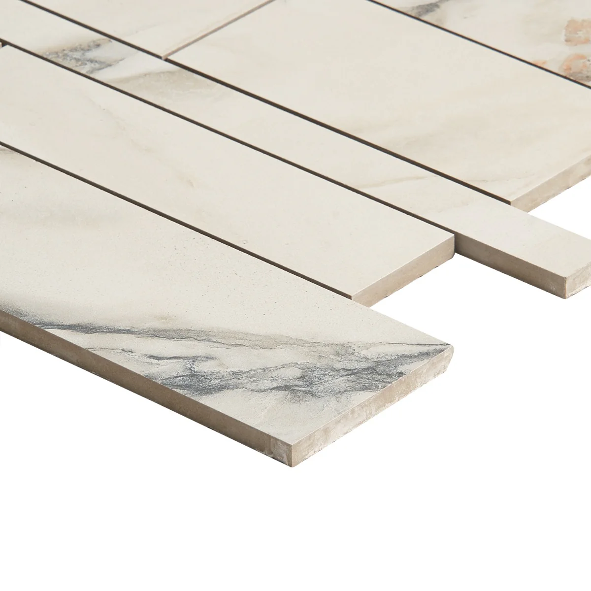 Dreamstone Calacatta Rustico Beige Railroad Matte Porcelain Mosaic Tile - Image 8