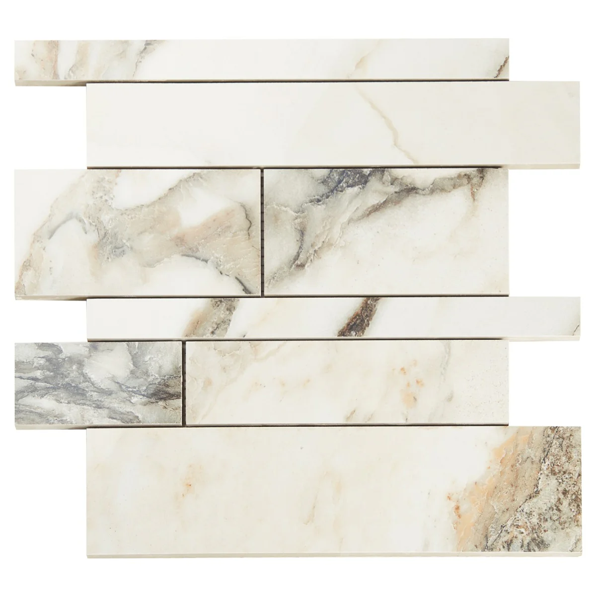 Dreamstone Calacatta Rustico Polished Porcelain Mosaic Tile - Image 3
