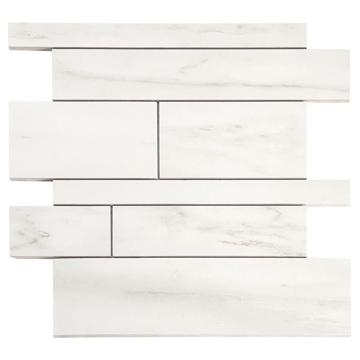 DreamStone Dolomite Snow Railroad Matte Porcelain Mosaic Tile - Image 3