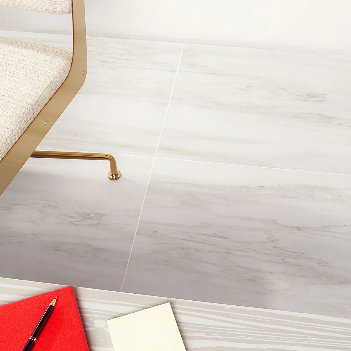 DreamStone Dolomite Snow White 24x24 Matte Porcelain Tile - Image 6