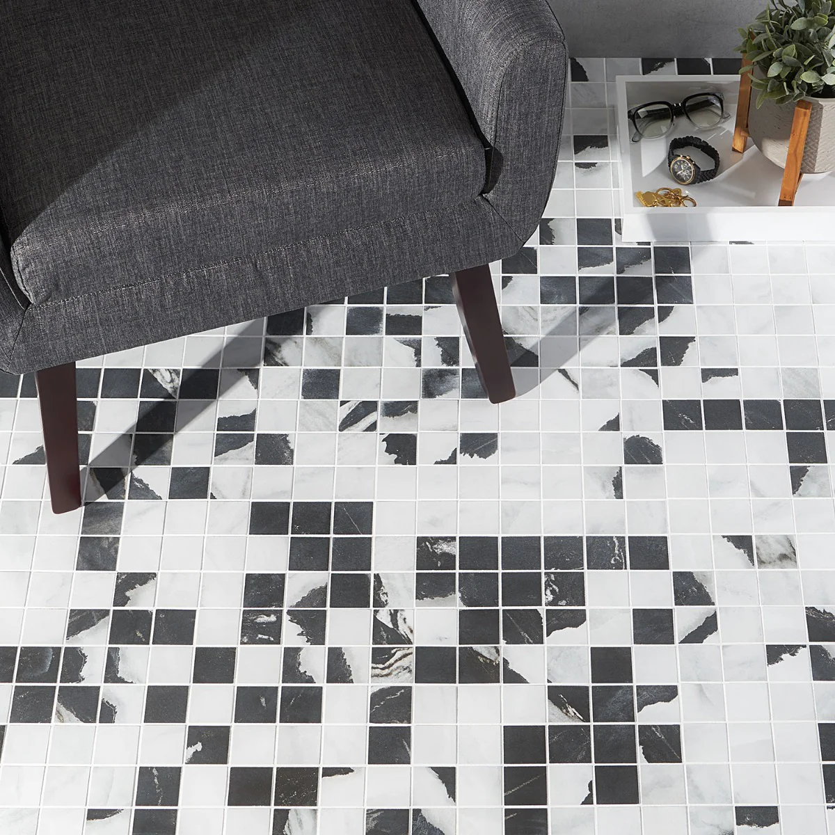 DreamStone Panda White 2x2 Matte Porcelain Mosaic Tile - Image 7