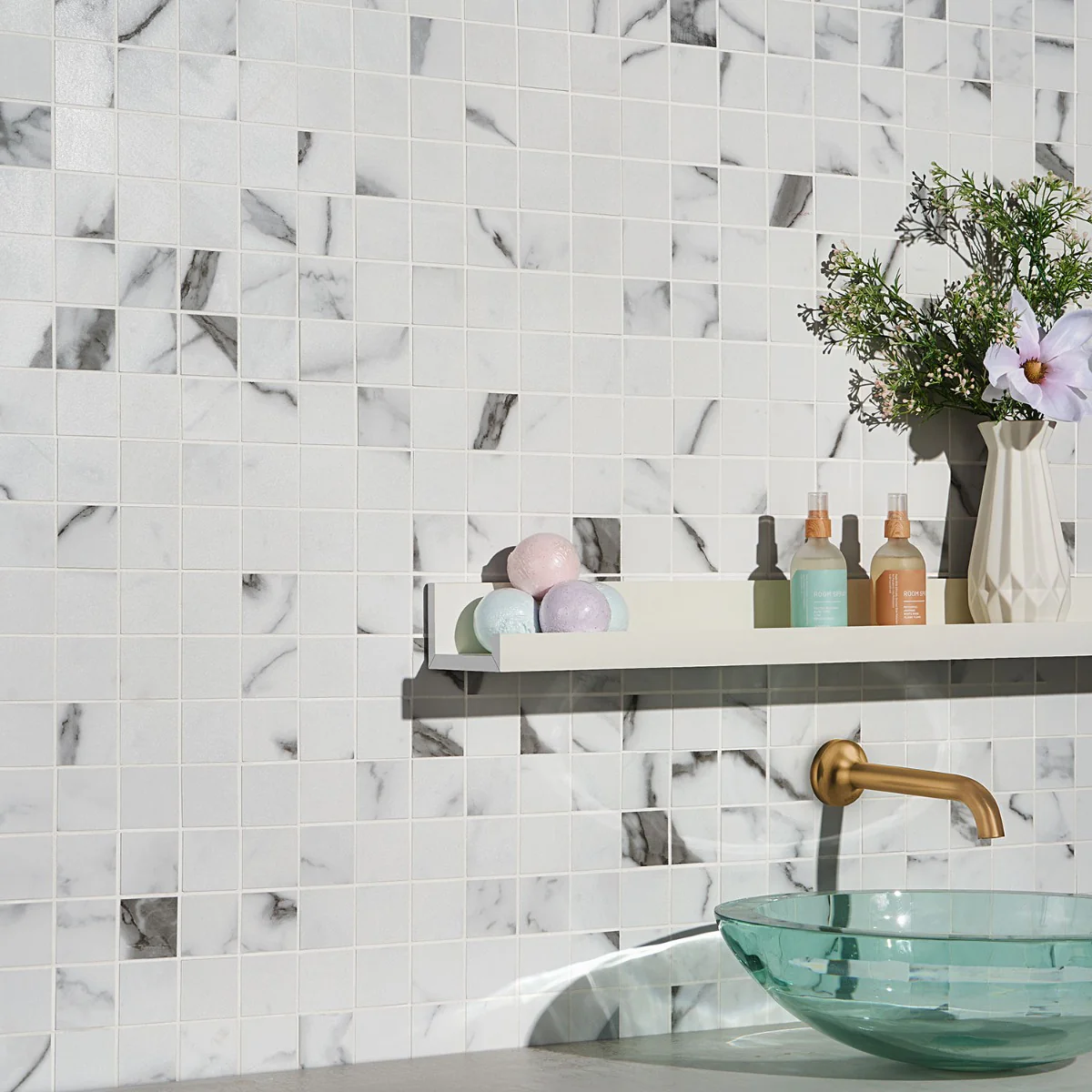 DreamStone Statuario Valley 2x2 Matte Porcelain Mosaic Tile