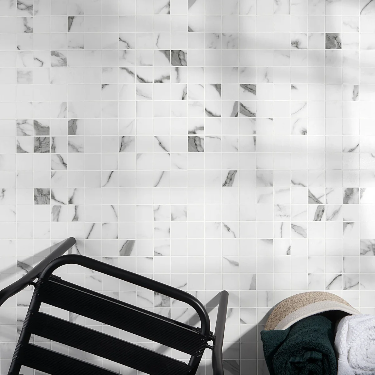 DreamStone Statuario Valley 2x2 Matte Porcelain Mosaic Tile - Image 7