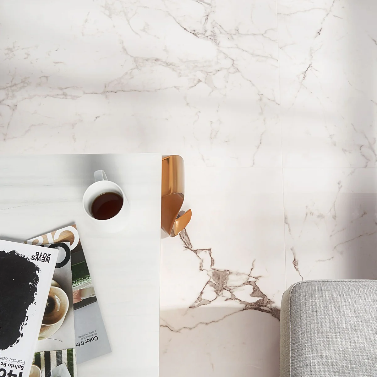 DreamStone Statuario Venato White 24x48 Polished Porcelain Tile