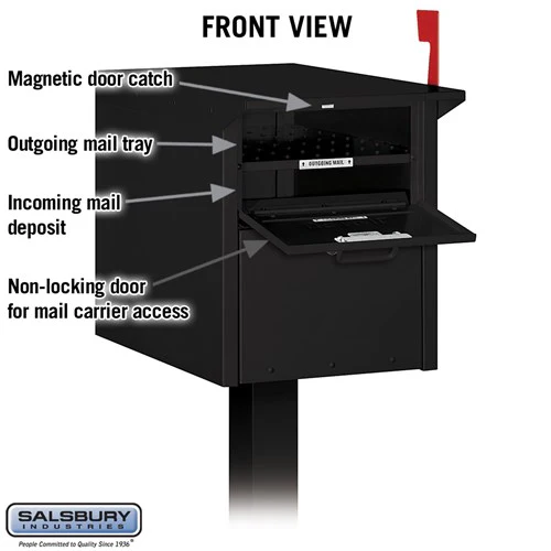 Durable Black Mail Chest with Secure Locking Doors and USPS Approval - Image 2