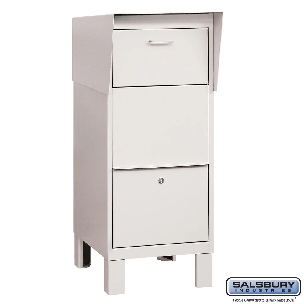 Durable White Courier Box with Secure Locking Mechanism