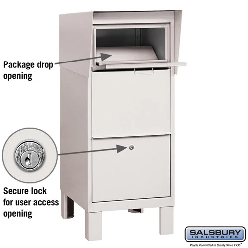 Durable White Courier Box with Secure Locking Mechanism - Image 2
