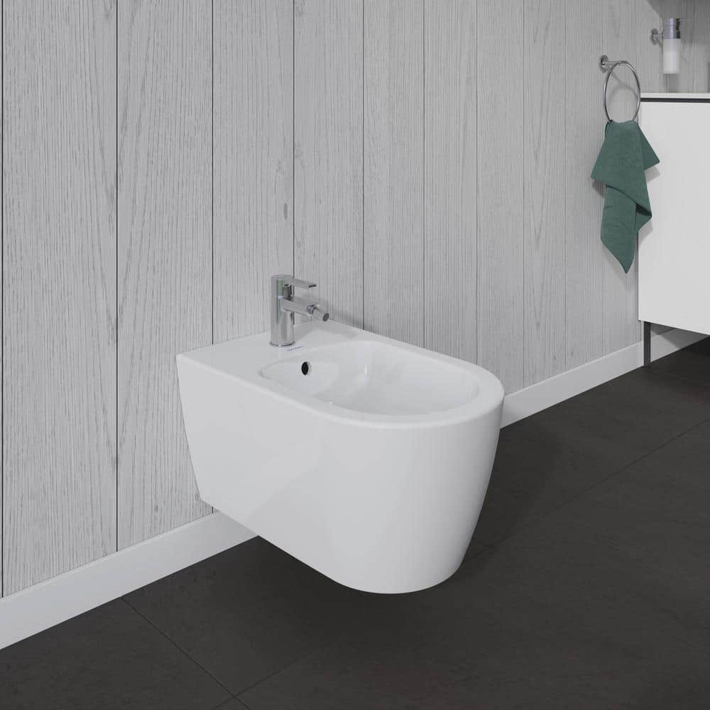 Duravit ME by Starck Wall-Mounted Bidet in White with Vertical Spray - Image 3