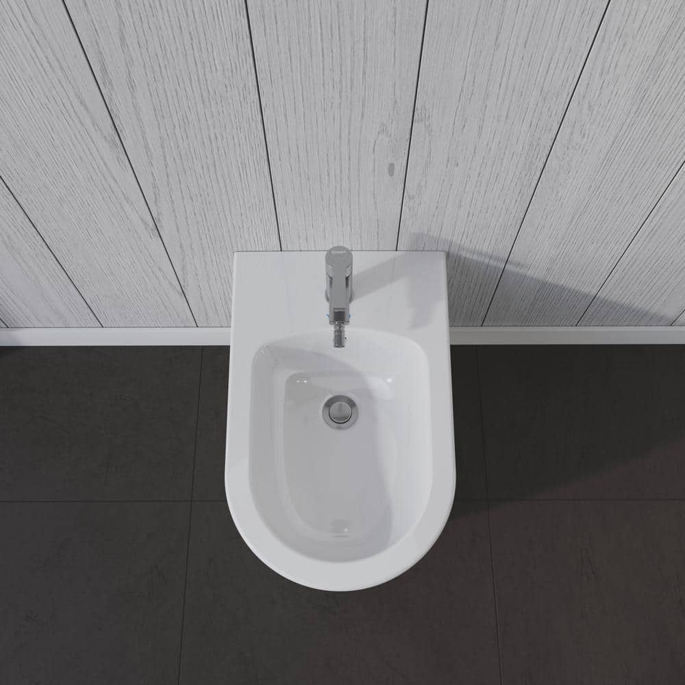 Duravit ME by Starck Wall-Mounted Bidet in White with Vertical Spray - Image 4
