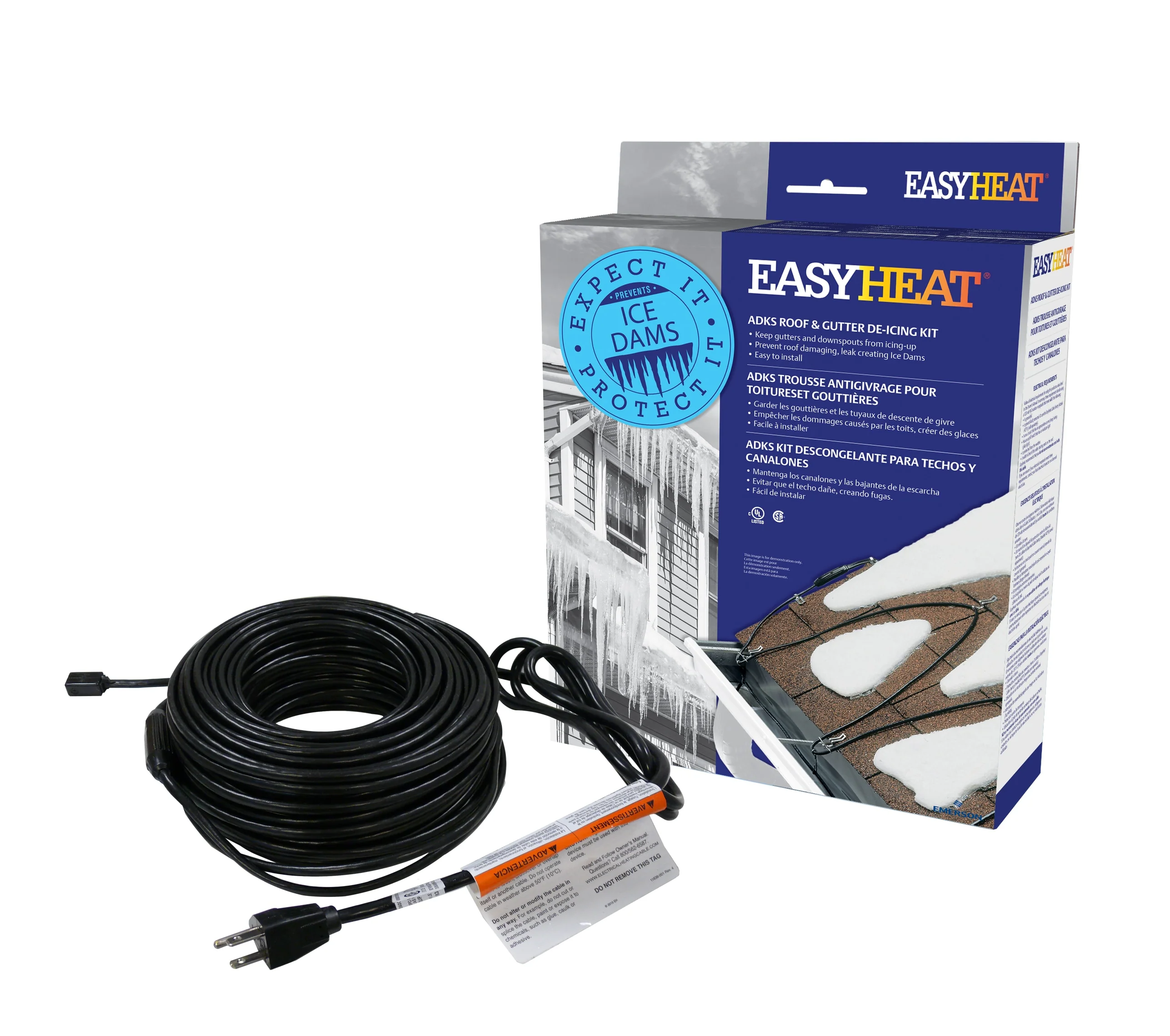 EasyHeat ADKS Roof & Gutter De-Icing Cable Kit, 60-ft, 300W (ADKS-300) - Image 5