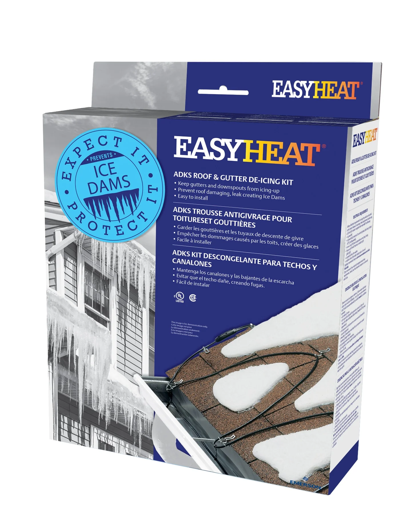 EasyHeat ADKS Roof & Gutter De‑Icing Kit, 30-ft, 150-Watt (ADKS-150)