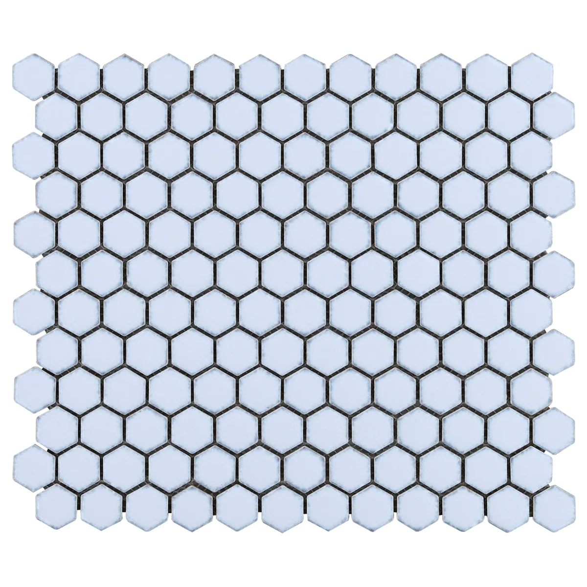 Eden Cloudy Sky Blue Hexagon Polished Porcelain Mosaic Tile - Image 3
