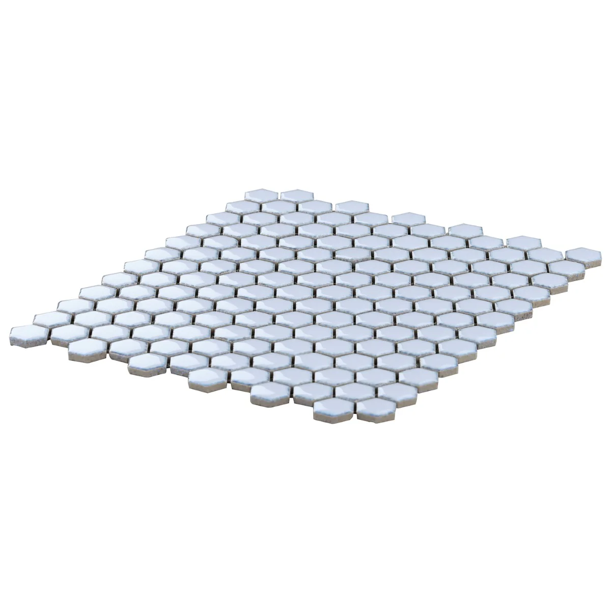 Eden Cloudy Sky Blue Hexagon Polished Porcelain Mosaic Tile - Image 4