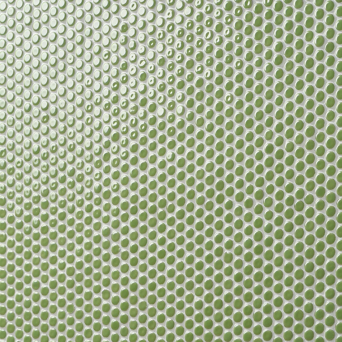 Eden Electric Lime Green Penny Round Polished Porcelain Mosaic Tile - Image 6