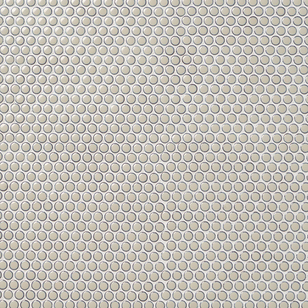 Eden Latte Beige Rimmed Penny Round Polished Porcelain Mosaic Tile - Image 7
