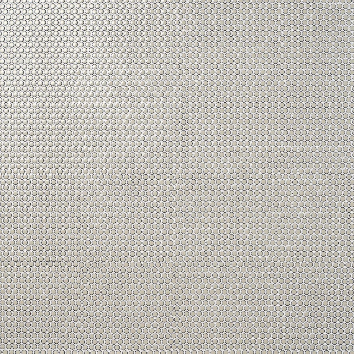 Eden Latte Beige Rimmed Penny Round Polished Porcelain Mosaic Tile - Image 8