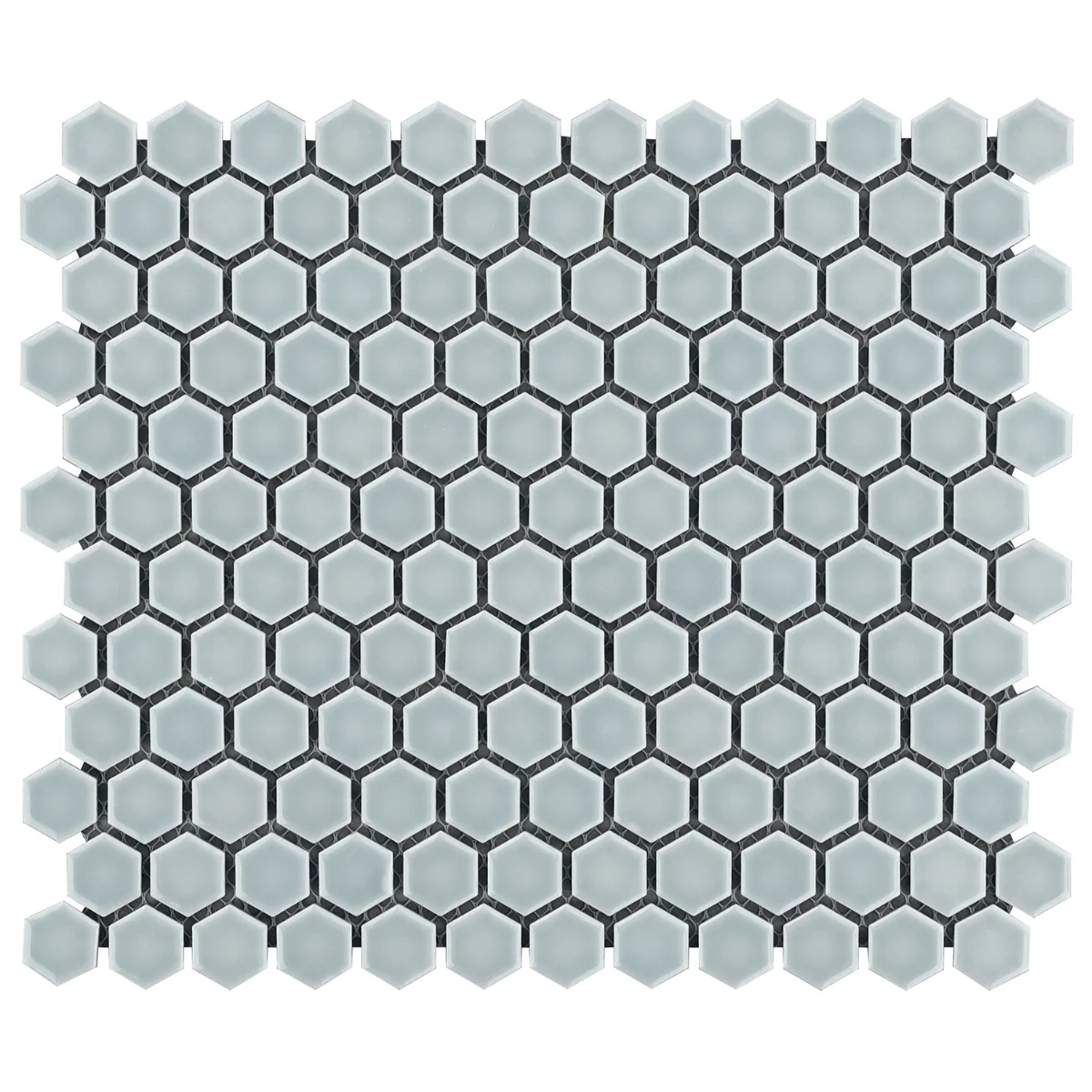 Eden Modern Gray Rimmed 1" Hexagon Polished Porcelain Mosaic Tile - Image 3