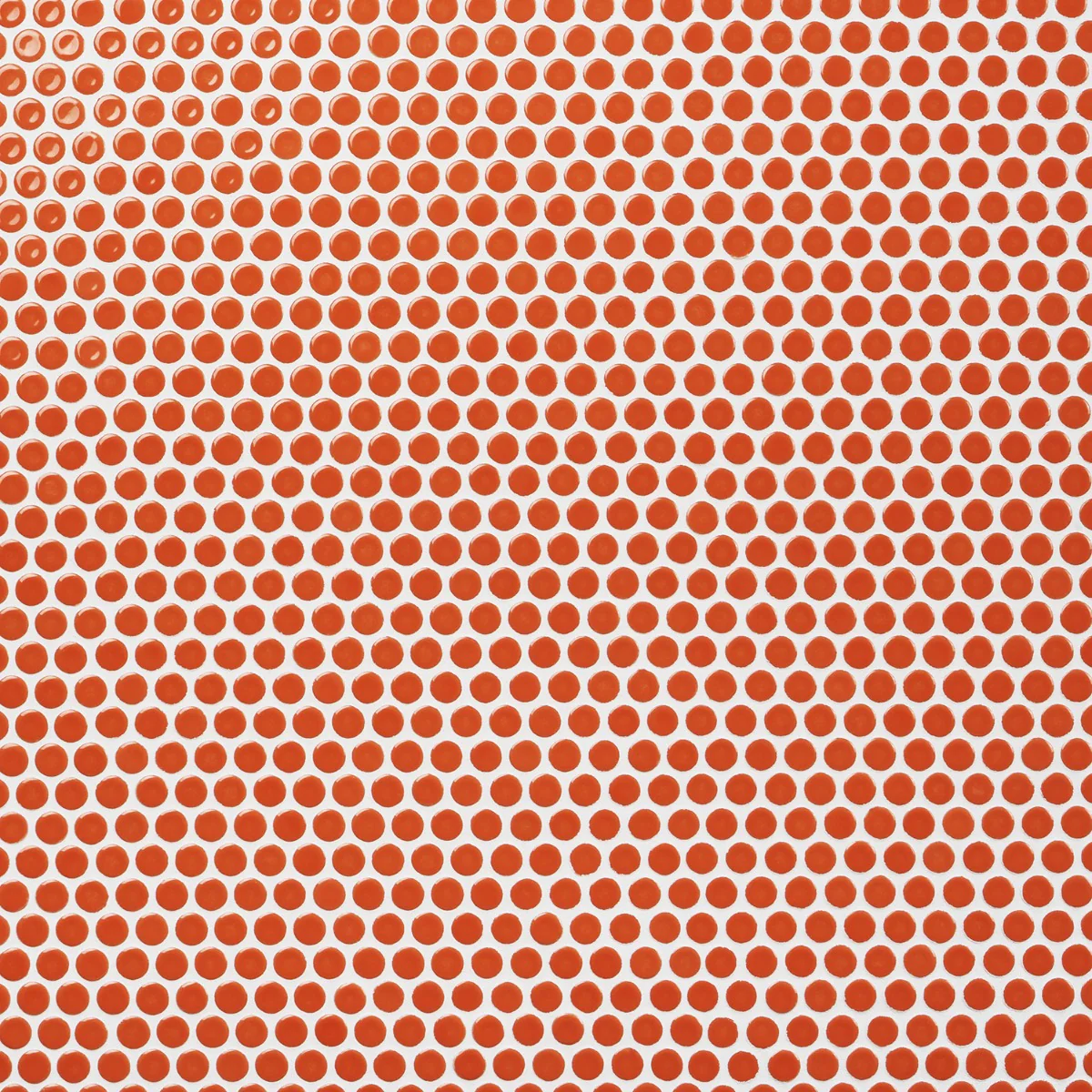 Eden Orange Nectar Rimmed Penny Round Polished Porcelain Mosaic Tile - Image 8