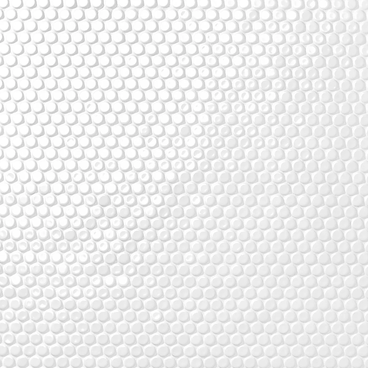 Eden White Penny Round Polished Porcelain Mosaic Tile - Image 2