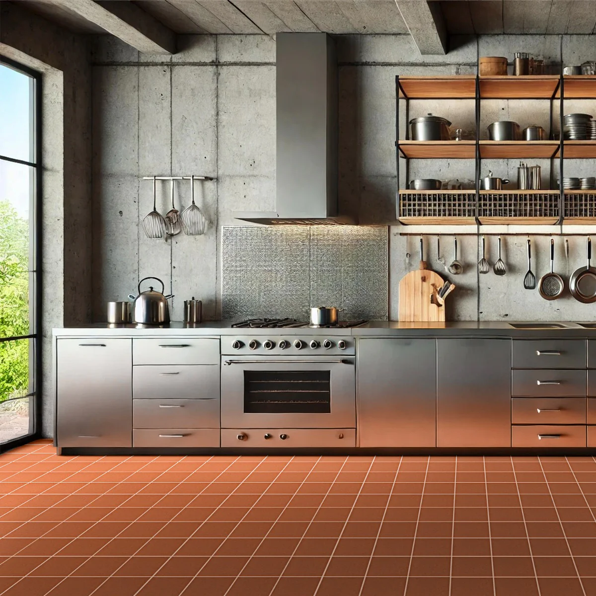 Elemental Ironspot Red 6x6 Ceramic Quarry Tile - Durable & Eco-Friendly - Image 2
