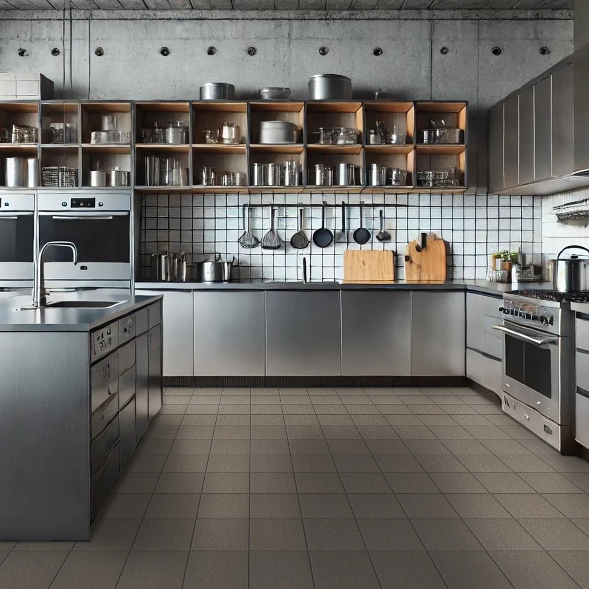 Elemental Pewter Brown 6x6 Ceramic Quarry Tile - Durable and Eco-Friendly - Image 2