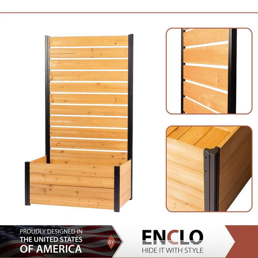 Enclo Privacy Screens Concord 6 ft. Cedar Flat Top Fence Panel with Planter Box - Image 3