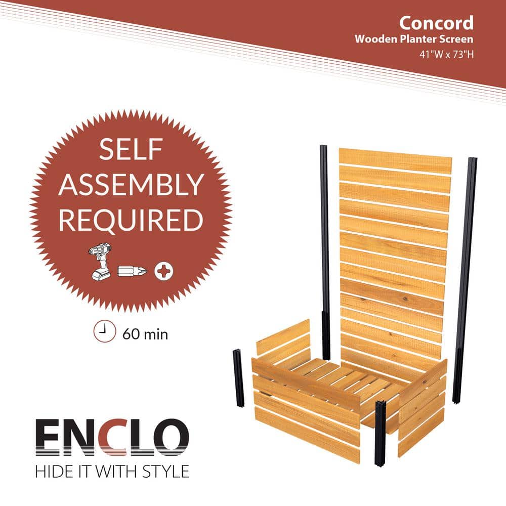 Enclo Privacy Screens Concord 6 ft. Cedar Flat Top Fence Panel with Planter Box - Image 4