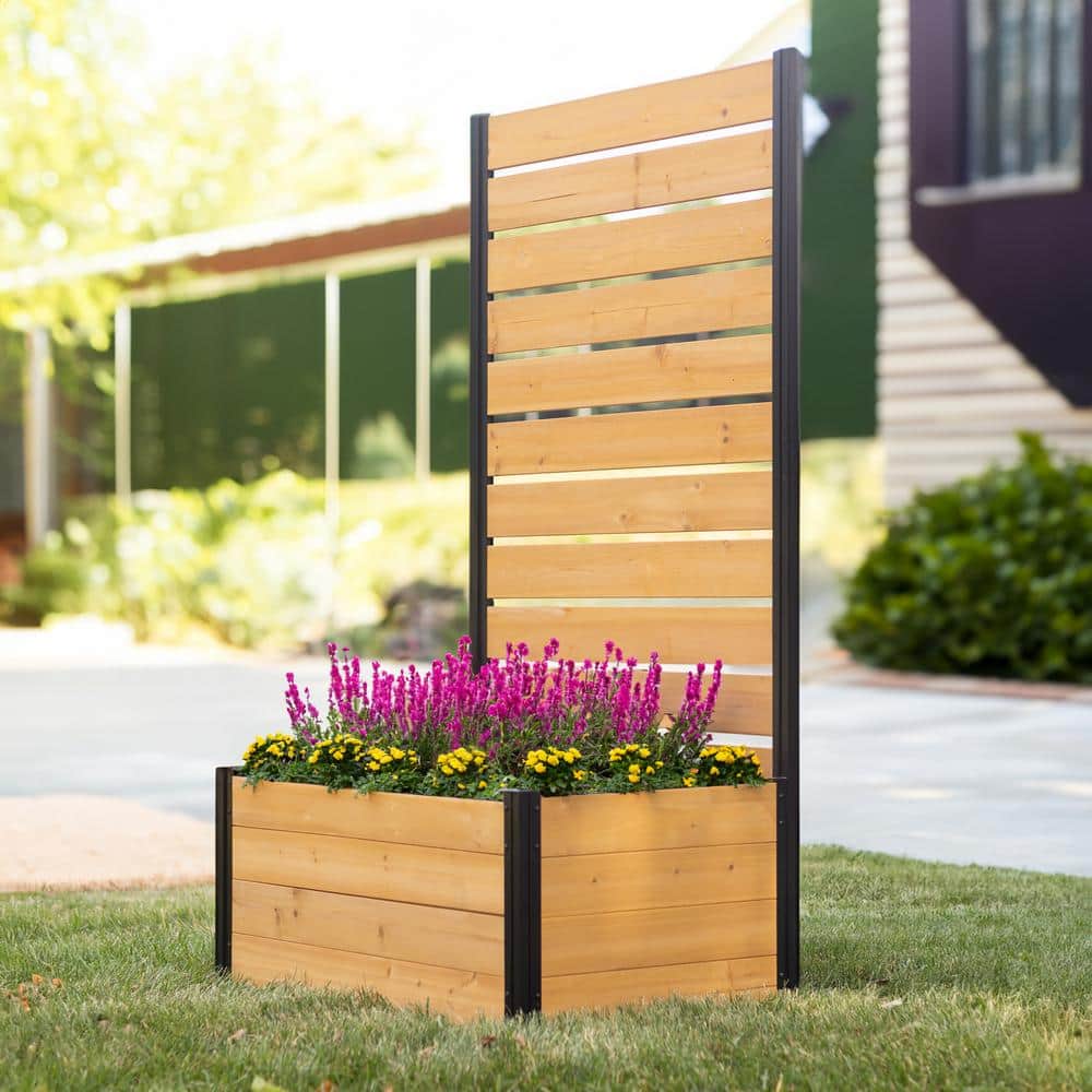 Enclo Privacy Screens Concord 6 ft. Cedar Flat Top Fence Panel with Planter Box - Image 7