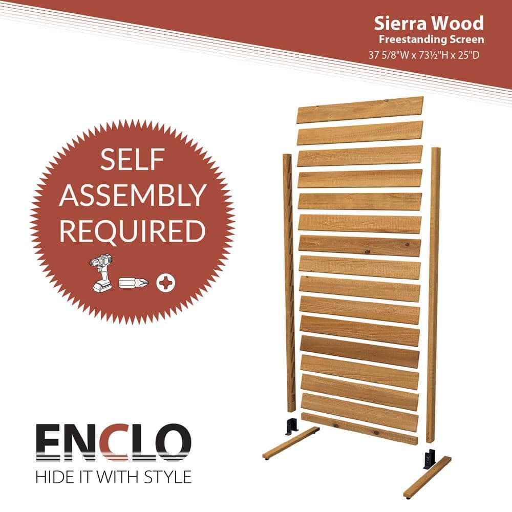 Enclo Privacy Screens Sierra 6 ft. H x 3.1 ft. W Freestanding Louvered Wood Privacy Screen - Image 3