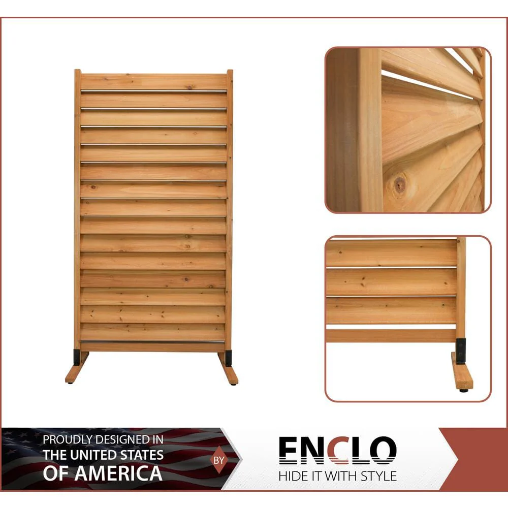 Enclo Privacy Screens Sierra 6 ft. H x 3.1 ft. W Freestanding Louvered Wood Privacy Screen - Image 6